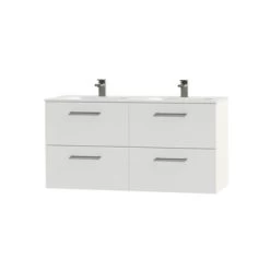 Tiger Badkamermeubel Studio 120cm Hoogglans Wit/matwit Ronde RVS Greep 7 Tiger Badkamermeubel Studio 120cm Hoogglans Wit/matwit Ronde RVS Greep -Badkamer Verkoop 123 3062