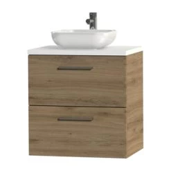 Tiger Badkamermeubel Studio 60cm Chalet Eik/witte Waskom Met Vierkante Greep 13 Tiger Badkamermeubel Studio 60cm Chalet Eik/witte Waskom Met Vierkante Greep -Badkamer Verkoop 123 3072