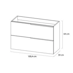 Tiger Badmeubelset Pocket 100 Cm Met 2 Lades Naturel Eik Incl. Looppoten -Badkamer Verkoop 123 3181