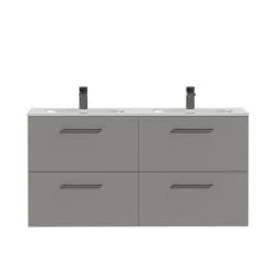 Tiger Badkamermeubel Studio 120cm Matgrijs/wit Met Ronde Greep