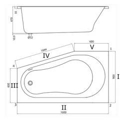 Sealskin Bad Optimo Compact Links Acryl 90x160x48 Cm -Badkamer Verkoop 123 3273