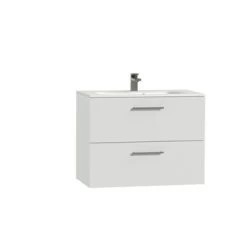 Tiger Badkamermeubel Studio 80cm Hoogglans Wit/matwit Met RVS Greep