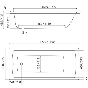 Sealskin Bad Trend Acryl 70x160x45 Cm 4 Sealskin Bad Trend Acryl 70x160x45 Cm - Afbeelding 2