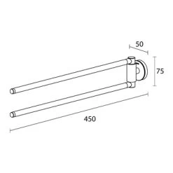 Tiger Handdoekhouder Urban 2-Armig Wit -Badkamer Verkoop 123 3316