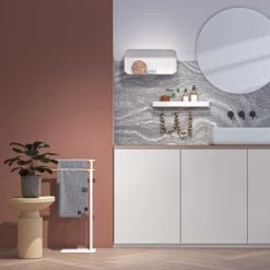 Sealskin Brix Wandrek Met Handdoekrek 55 Cm Wit 21 Sealskin Brix Wandrek Met Handdoekrek 55 Cm Wit -Badkamer Verkoop 123 3323