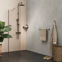 Tiger Hoekdouchemand Cooper 21 Cm RVS/zwart -Badkamer Verkoop 123 3519