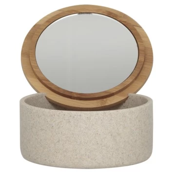 Sealskin Spiegeldoosje Grace Zand 4 Sealskin Spiegeldoosje Grace Zand - Afbeelding 2