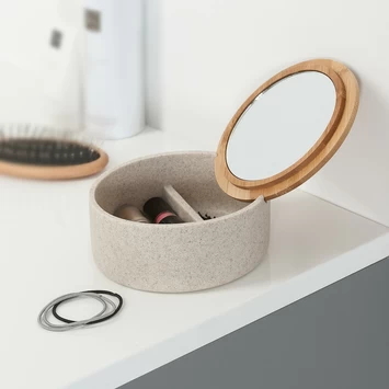 Sealskin Spiegeldoosje Grace Zand 7 Sealskin Spiegeldoosje Grace Zand - Afbeelding 5