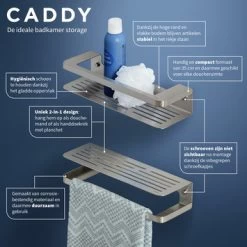 Tiger Douchemand Met Handdoekhouder Caddy Rvs -Badkamer Verkoop 123 3601