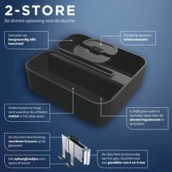 Tiger Douchemand Voor Douchewand 2-store Zwart -Badkamer Verkoop 123 3641