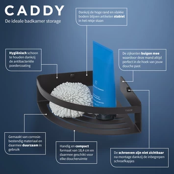 Tiger Caddy Hoekkorf Klein Zwart 8 Tiger Caddy Hoekkorf Klein Zwart - Afbeelding 6
