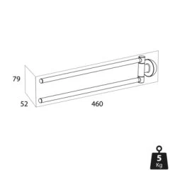 Tiger 2-armig Handdoekrek Cooper RVS/zwart -Badkamer Verkoop 123 3766