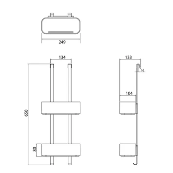 Tiger Doucherek Ophangbaar 2-store 25cm Wit 9 Tiger Doucherek Ophangbaar 2-store 25cm Wit - Afbeelding 7