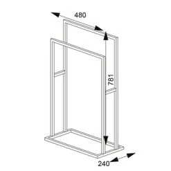 Sealskin Carré Handdoekrek Vrijstaand Zwart -Badkamer Verkoop 123 3896