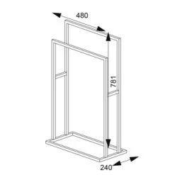 Sealskin Carré Handdoekrek Vrijstaand Zwart -Badkamer Verkoop 123 3898