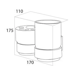Tiger Dubbele Bekerhouder Ontario Met Bekers Chroom -Badkamer Verkoop 123 3985