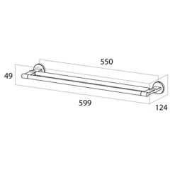 Tiger Handdoekhouder Noon Dubbel Zwart -Badkamer Verkoop 123 4019