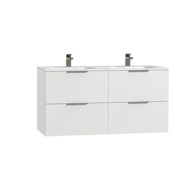 Tiger Badkamermeubel Studio 120cm Hoogglans Wit Met Platte RVS Greep 3 Tiger Badkamermeubel Studio 120cm Hoogglans Wit Met Platte RVS Greep