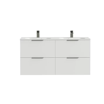 Tiger Badkamermeubel Studio 120cm Hoogglans Wit Met Platte RVS Greep 5 Tiger Badkamermeubel Studio 120cm Hoogglans Wit Met Platte RVS Greep - Afbeelding 3