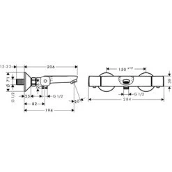Hansgrohe Thermostatische Badkraan Ecostat Universal Chroom 15 Cm -Badkamer Verkoop 123 410