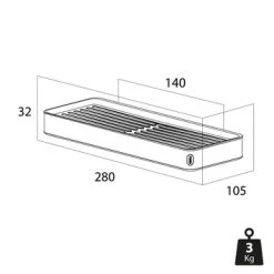 Tiger Planchet Cooper 28 Cm RVS/zwart -Badkamer Verkoop 123 4131