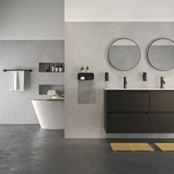 Tiger Wandrek/douchemand 2-store 25cm Zwart -Badkamer Verkoop 123 4206