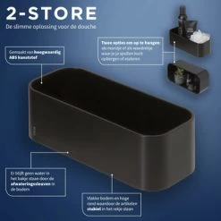 Tiger Wandrek/douchemand 2-store 25cm Zwart -Badkamer Verkoop 123 4208