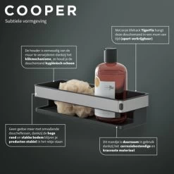 Tiger Douchemand Cooper 28 Cm RVS/zwart -Badkamer Verkoop 123 4232