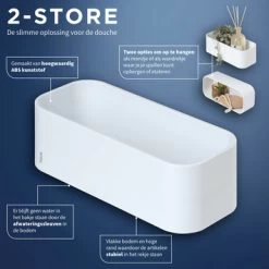 Tiger Wandrek/douchemand 2-store 25cm Wit -Badkamer Verkoop 123 4385