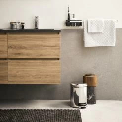 Sealskin Badmat Woodblock 52x90cm Zwart -Badkamer Verkoop 123 4503