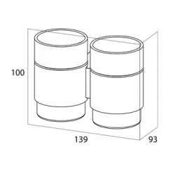 Tiger Dubbele Bekerhouder Nomad Hangend Met Bekers Zwart -Badkamer Verkoop 123 467
