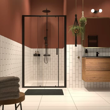 Sealskin Inc. Tweedelige Schuifdeur In Nis 140x200 Cm, 8 Mm Helder Veiligheidsglas Met Antikalklaag Mat Zwart 3 Sealskin Inc. Tweedelige Schuifdeur In Nis 140x200 Cm, 8 Mm Helder Veiligheidsglas Met Antikalklaag Mat Zwart