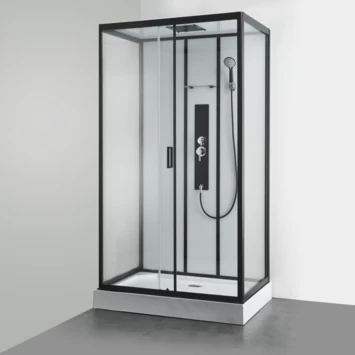 Allibert Douchecabine Uyuni Hoekmodel 80x120cm Zwart 3 Allibert Douchecabine Uyuni Hoekmodel 80x120cm Zwart