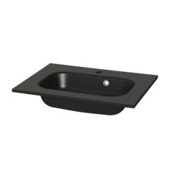 Tiger Reverse Meubelset Met 2 Lades 60 Cm Chalet Eik / Mat Zwart Inclusief Oval Wastafel Mat Zwart -Badkamer Verkoop 123 514