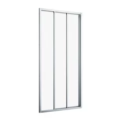 Sealskin Hooked Driedelige Schuifdeur 95x200 Cm, 6 Mm Helder Veiligheidsglas Met Antikalklaag Zilver Hoogglans -Badkamer Verkoop 123 5198