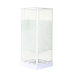 OK Douchecabine Draaideur Met Zijwand 90x90x185 Cm Wit