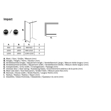 Sealskin Inloopdouche Impact A3 90x195 Cm Chroom 4 Sealskin Inloopdouche Impact A3 90x195 Cm Chroom - Afbeelding 2
