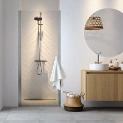 Sealskin Douchedeur Nis Hooked 90x200cm Hoogglans Aluminium -Badkamer Verkoop 123 5546