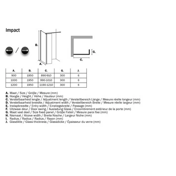 Sealskin Inloopdouche Impact A1 120x195x30 Cm Chroom 4 Sealskin Inloopdouche Impact A1 120x195x30 Cm Chroom - Afbeelding 2