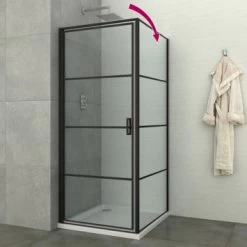 Allibert Douchewand Loft Game 90x200cm Zwart Gestreept