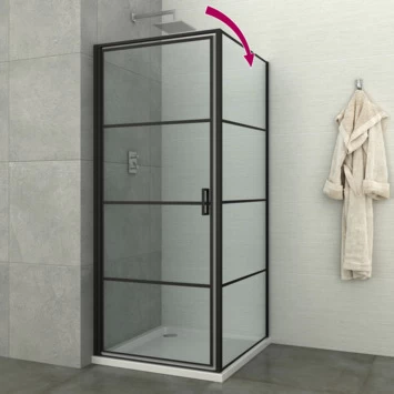 Allibert Douchewand Loft Game 90x200cm Zwart Gestreept 3 Allibert Douchewand Loft Game 90x200cm Zwart Gestreept