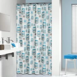 Sealskin Douchegordijn Owl Blauw 180x200 Cm -Badkamer Verkoop 123 5762