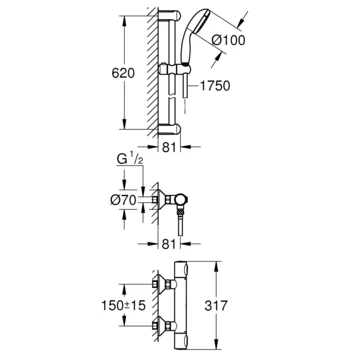 Grohe Precision Flow Douchethermostaat Incl. Doucheset 6 Grohe Precision Flow Douchethermostaat Incl. Doucheset - Afbeelding 4