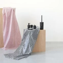 Sealskin Douchegordijn Brave 180x200cm D.roze/wit -Badkamer Verkoop 123 5849