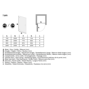 Sealskin Pendeldeur Voor Nis I AM 80x200 Cm Chroom 8 Sealskin Pendeldeur Voor Nis I AM 80x200 Cm Chroom - Afbeelding 6