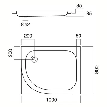Sealskin Douchebak Optimo Rechthoek Inbouw 100x80x8.5 Cm 4 Sealskin Douchebak Optimo Rechthoek Inbouw 100x80x8.5 Cm - Afbeelding 2