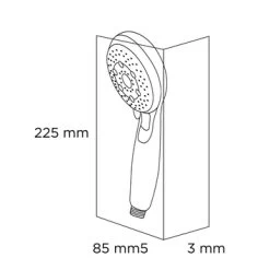 Tiger Splash Eco Handdouche Malaga Waterbesparend Chroom -Badkamer Verkoop 123 5951