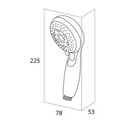 Tiger Splash Eco Handdouche Malaga Waterbesparend Chroom -Badkamer Verkoop 123 5952