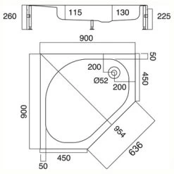 Sealskin Douchebak Optimo 5-hoek Hoekinstap Opbouw 90x90x26 Cm -Badkamer Verkoop 123 5991
