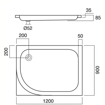 Sealskin Comfort Douchebak Inbouw Rechthoek Acryl Wit 120x90 Cm 4 Sealskin Comfort Douchebak Inbouw Rechthoek Acryl Wit 120x90 Cm - Afbeelding 2